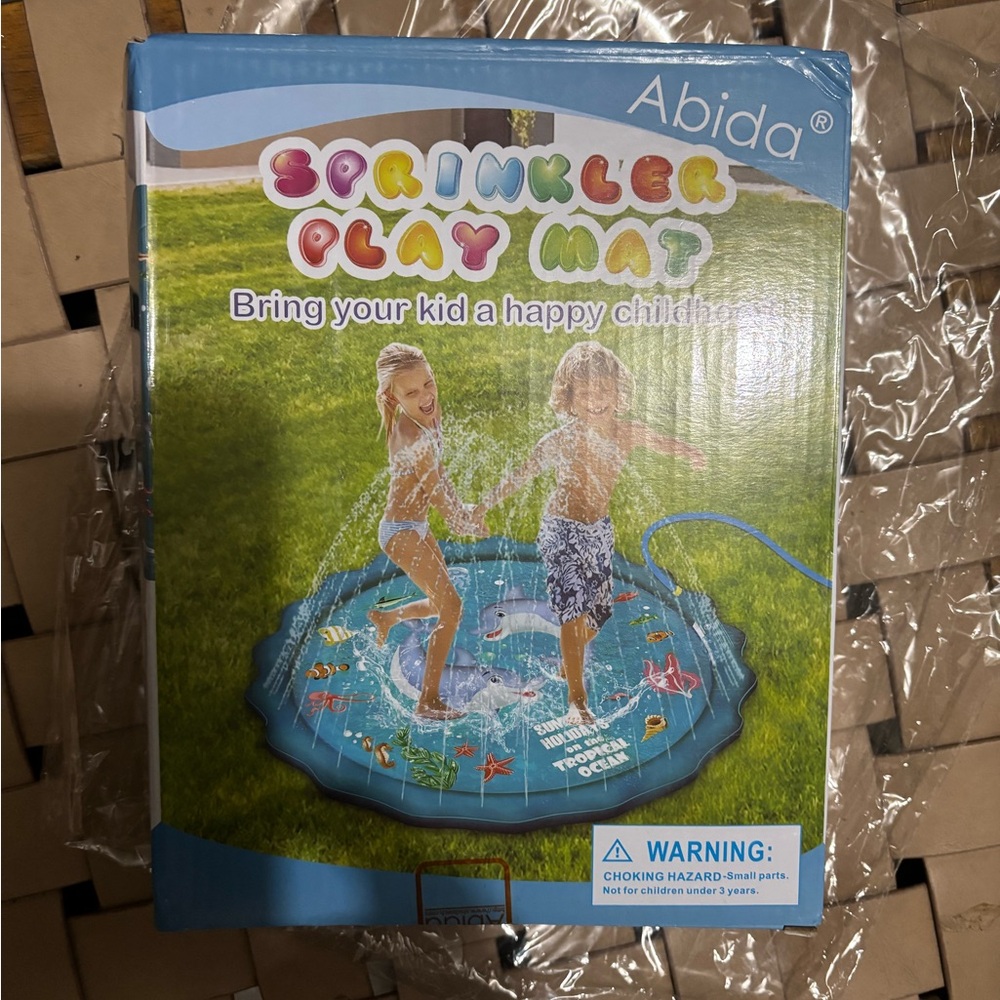 Blue Sprinkler Play Mat for Kids